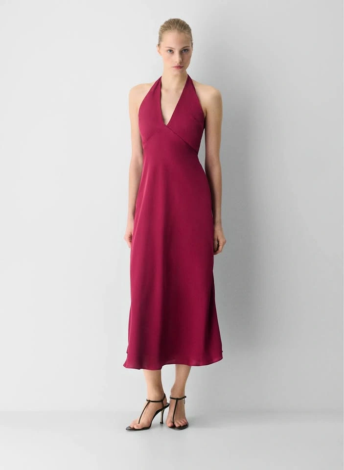 Aritzia - Nightscape Satin Halter Dress Size L