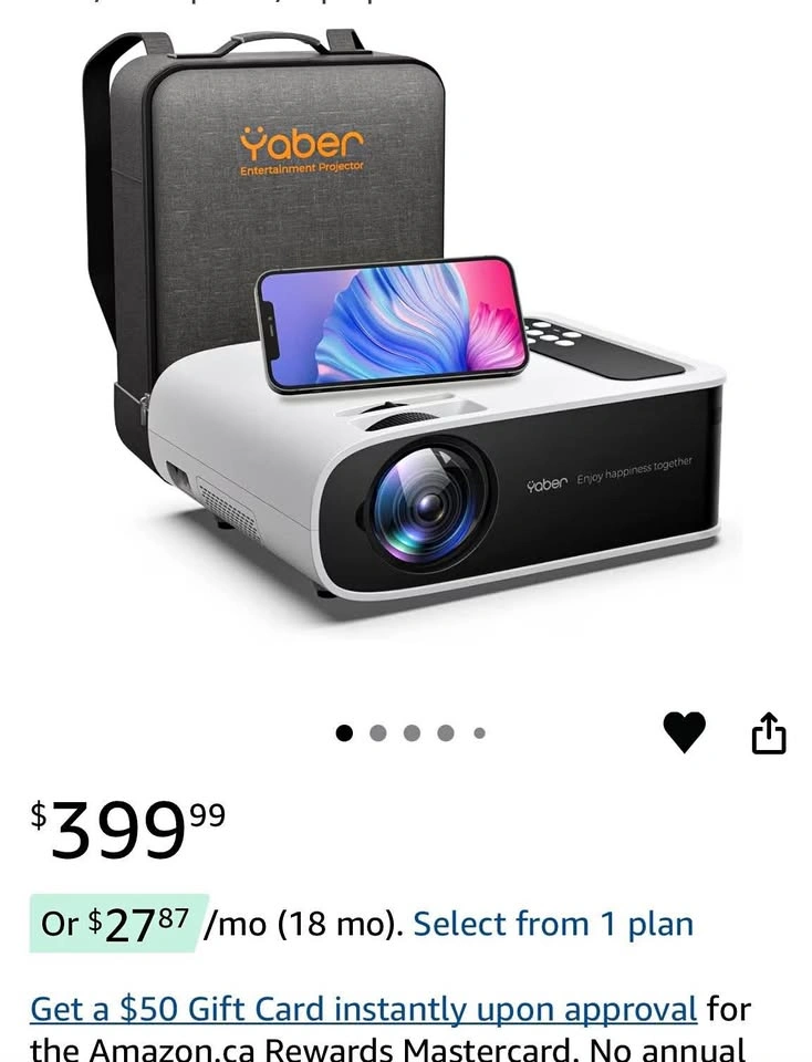 Brand New 1080P Projector, WiFi Bluetooth, 4K Support, 300" Disp