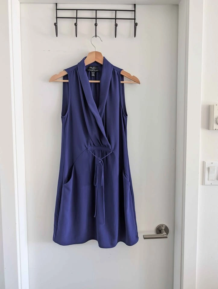 Studio Le Château Blue Sleeveless Dress Pockets XXS (Fits S) - photo 2