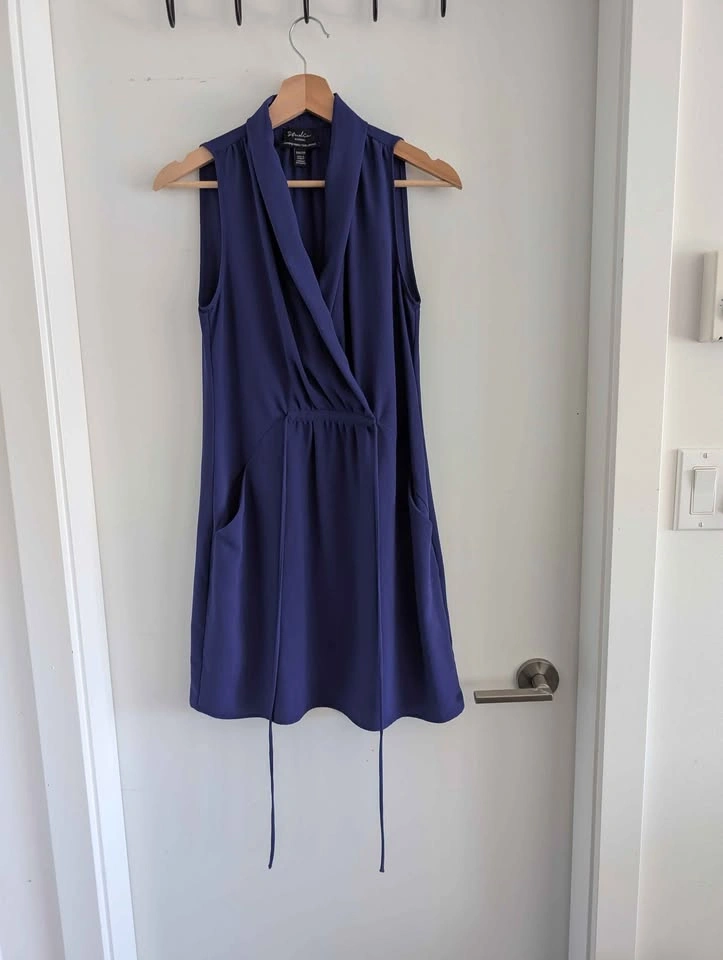 Studio Le Château Blue Sleeveless Dress Pockets XXS (Fits S) - photo 3