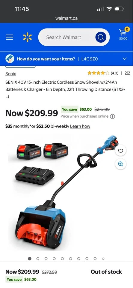 SENIX 40V Cordless Electric Snow Shovel - 13” Brushless Snow Blo