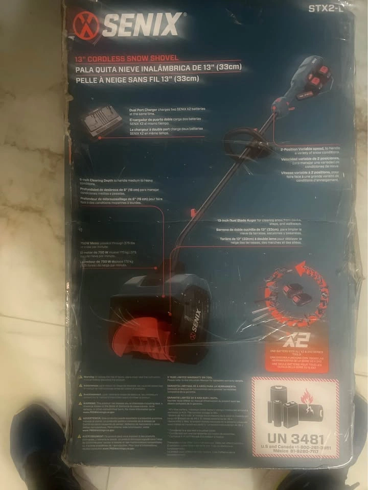 SENIX 40V Cordless Electric Snow Shovel - 13” Brushless Snow Blo - photo 2
