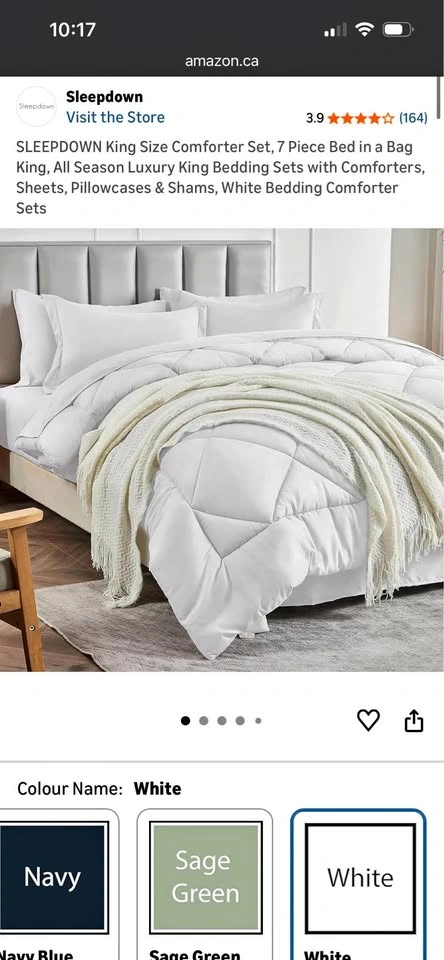 Sleepdown King 7-Piece Comforter Set - White