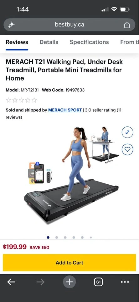 MERACH T21 Under-Desk Walking Pad / Portable Treadmill - Brand N