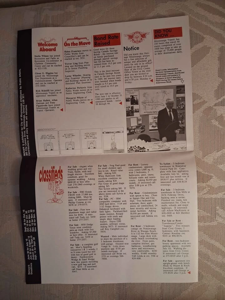 Vintage Mississauga "Network" Newsletter June 1990 - photo 3