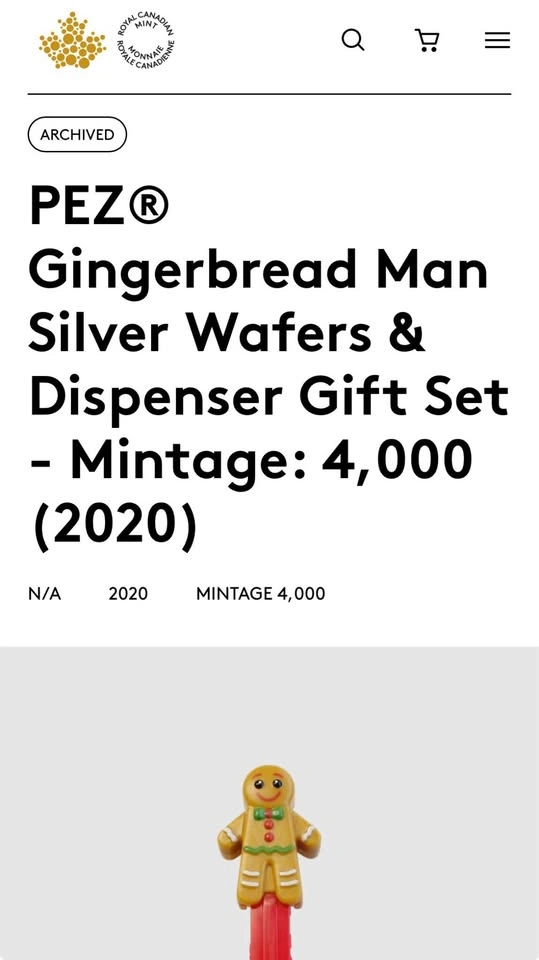 PEZ Gingerbread Man Silver Wafers & Dispenser Gift Set - photo 5