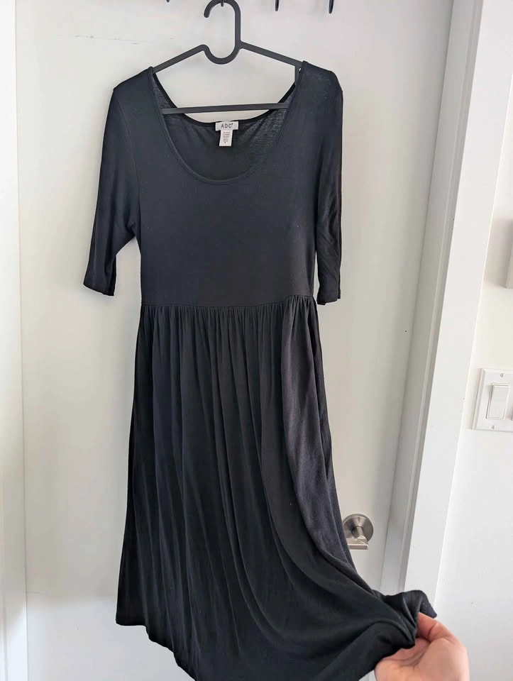 ADC Black 3/4 Sleeve Scoop Neck Dress M - photo 4