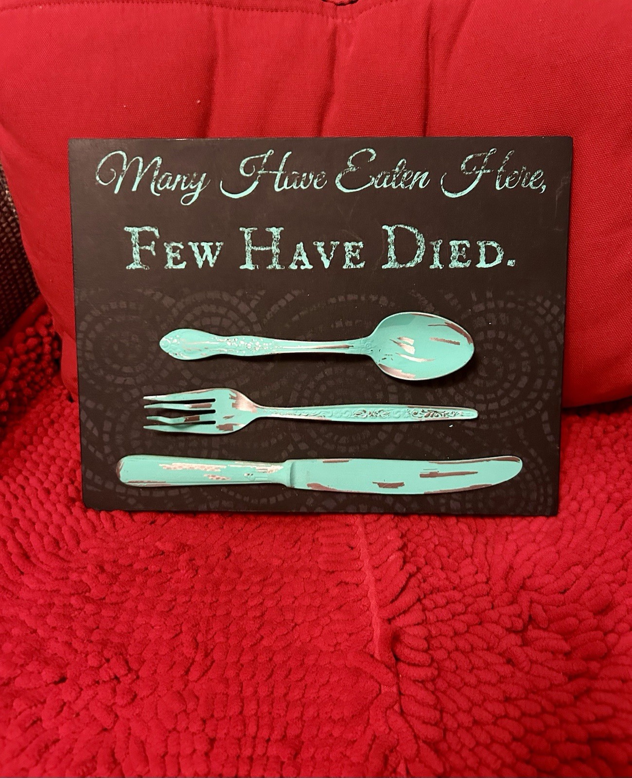 Funny Kitchen Wall Art "Many Have Eaten Here Few Have Died" 3D C - photo 5
