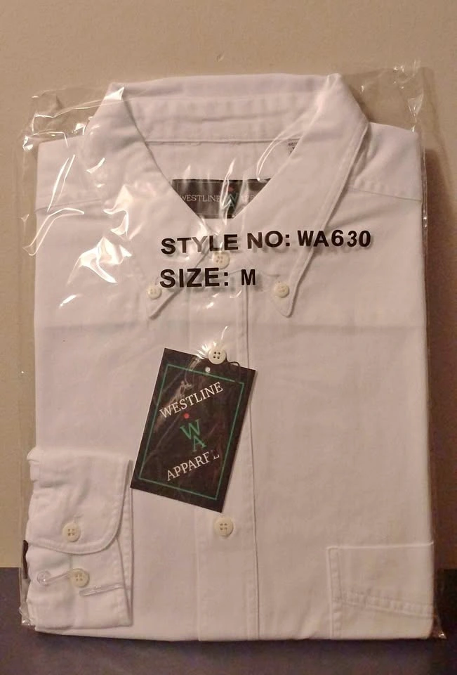 4 Westline Apparel Men's M.  White Dress Shirts- $10ea obo
