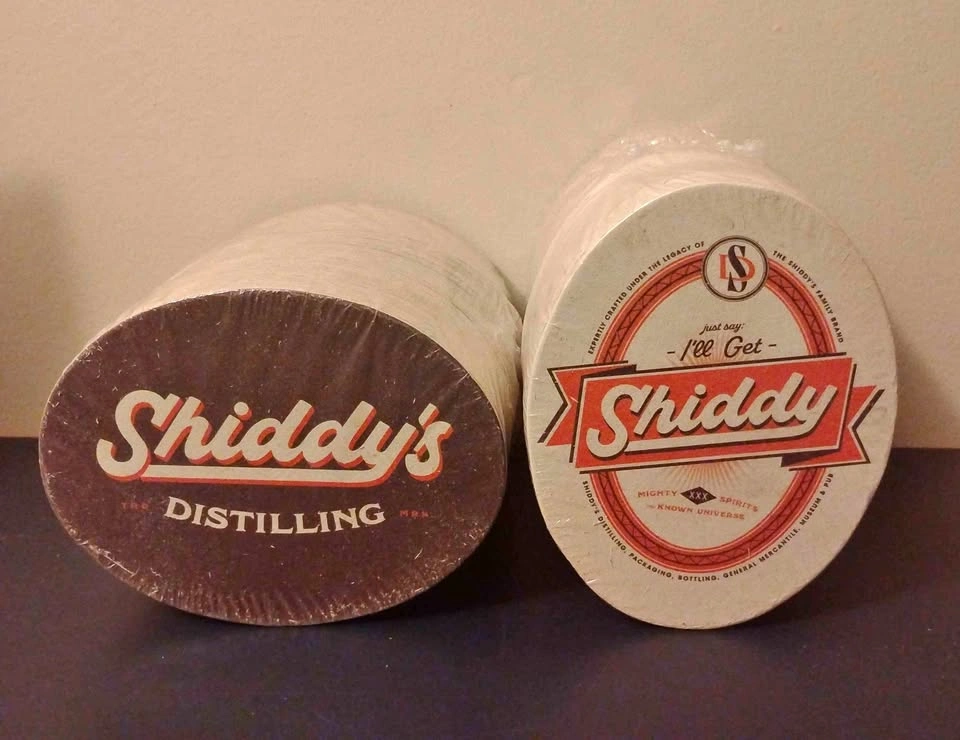 Shiddy's Distilling Cardboard Coasters 3" x 4.5" - 2 Packs