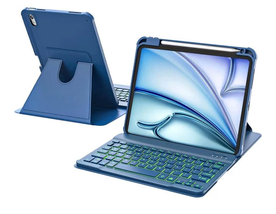 Blue iPad Air Keyboard Case with Backlight