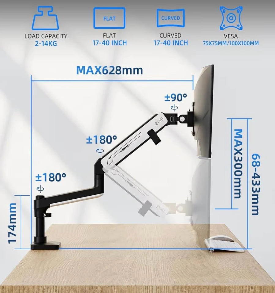 Single Monitor Arm Desk Mount VESA - photo 3
