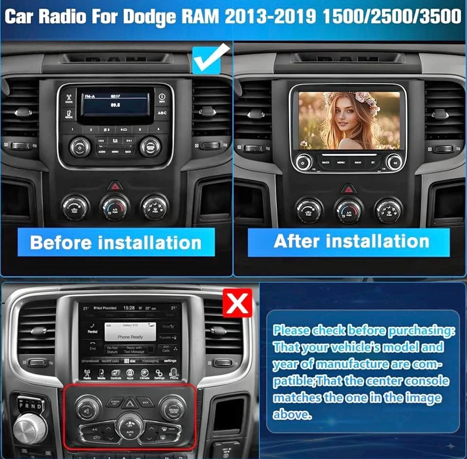 Android 13 Car Stereo for Dodge RAM 2013-2019 CarPlay