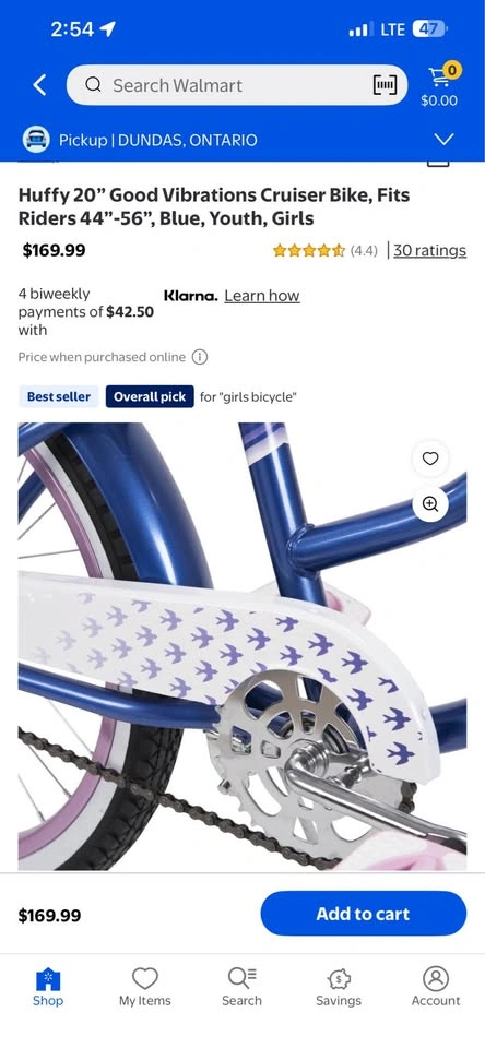 Huffy 20" Good Vibrations Cruiser Bike Blue Girls - photo 2