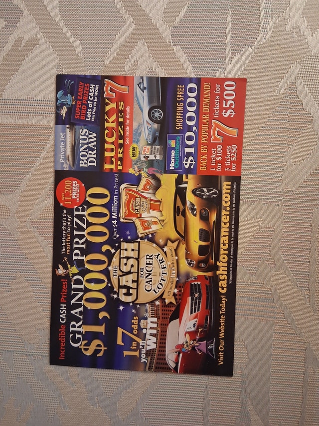 2008 Cash for Cancer Lottery Brochure - Vintage Collectible