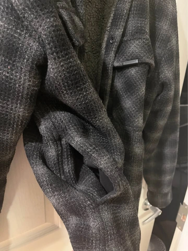 Men's Medium Represent Wool Plaid Jacket - photo 3