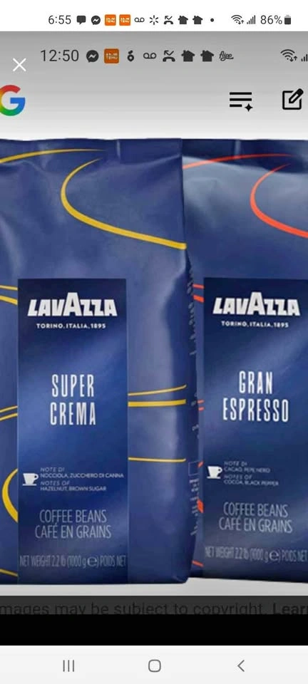Lavazza Super Crema & Gran Espresso Coffee Beans 1kg