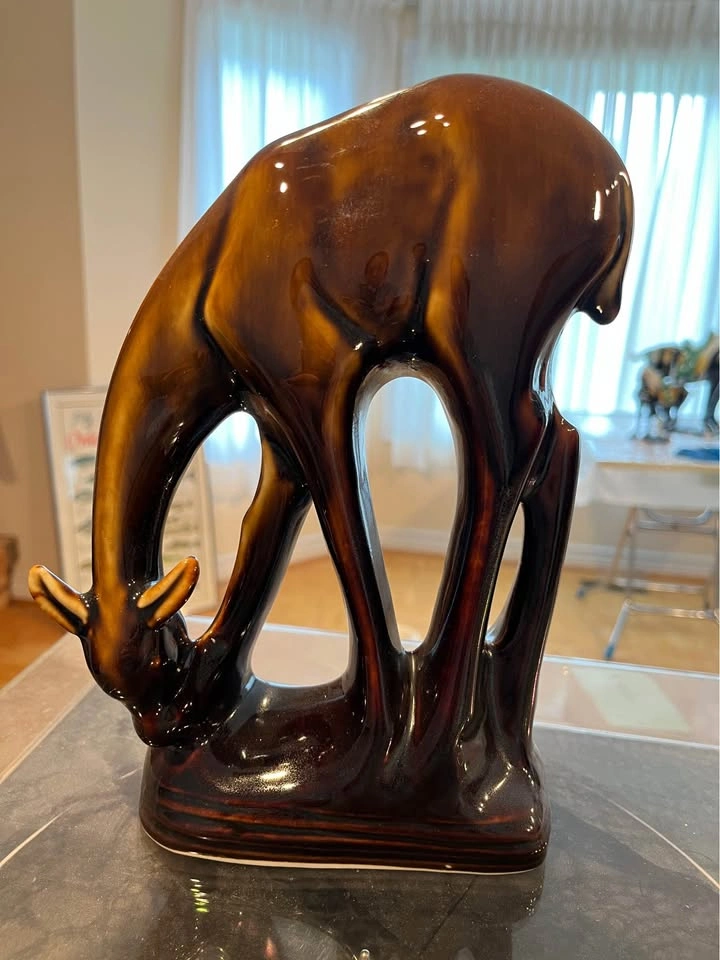 Vintage Ceramic Grazing Deer Figurine - photo 2