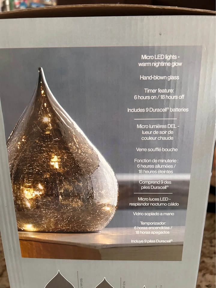 Evergreen LED Glass Raindrops – Set of 3 - photo 2