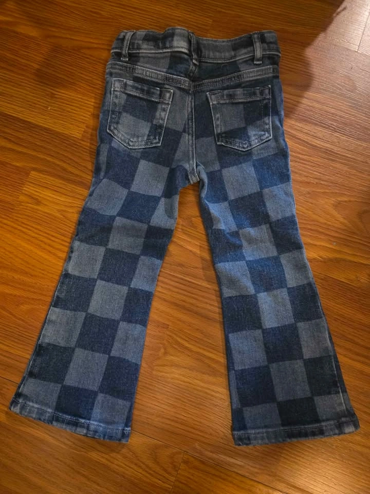 Adjustable Checkered Jeans - 3T Joe Fresh - photo 2
