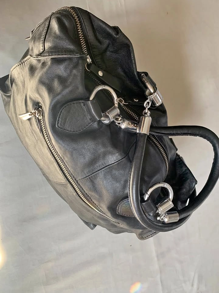 Luxury Italian Black Genuine Leather Bag