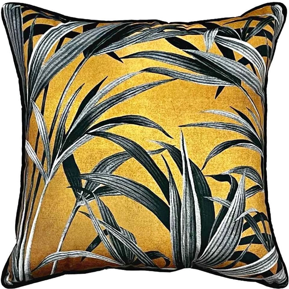 Set of 2 Palm Print Decorative Throw Pillows 18x18
