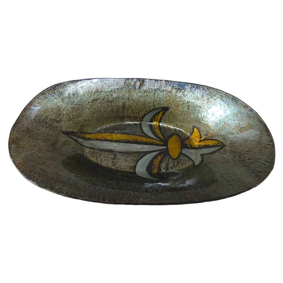 Large 18" Artisan Art Glass Decorative Bowl - photo 3