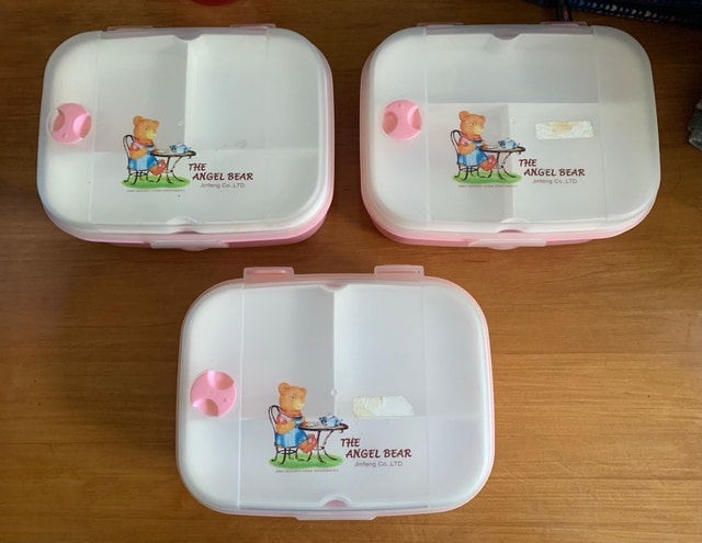 3 Cute Pink Bento Lunch Box with 3-Compartment Divider - photo 2