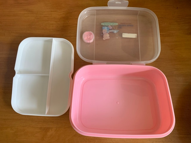3 Cute Pink Bento Lunch Box with 3-Compartment Divider - photo 4