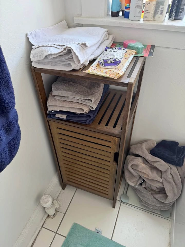 Bamboo Bathroom Cabinet/Towel Holder