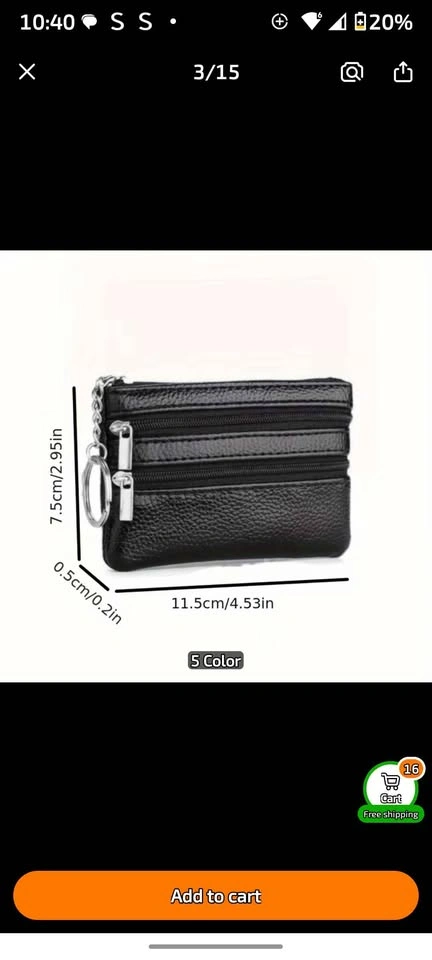 3 Colors New Pebbled Faux Leather Mini Coin Pouch & Keychain Wal - photo 5