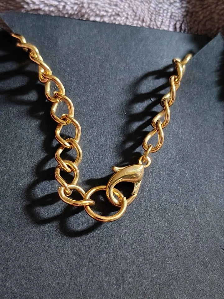 Gold Chunky Rolo Chain Bracelet with Opening Heart Locket - photo 4