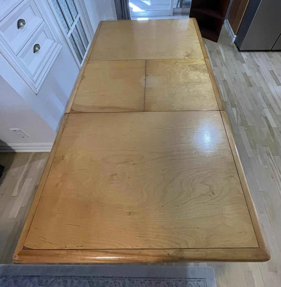 Old kitchen table with integrated extension - photo 3