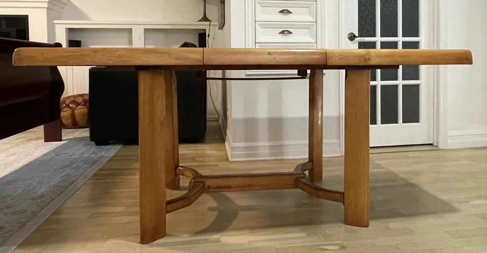 Old kitchen table with integrated extension - photo 4
