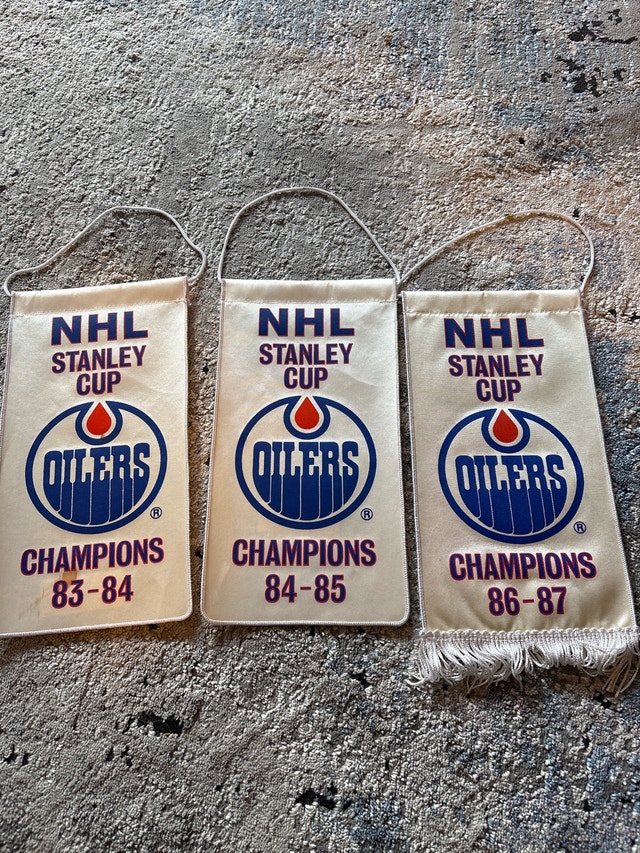 Mini Oilers Stanley Cup Banners