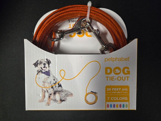 Petphabet 6m Dog Tie-Out Cable Leash – Heavy Duty Outdoor Lead