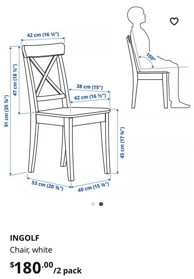 IKEA - INGOLF - Dining Chair, Black (2pc) - photo 4