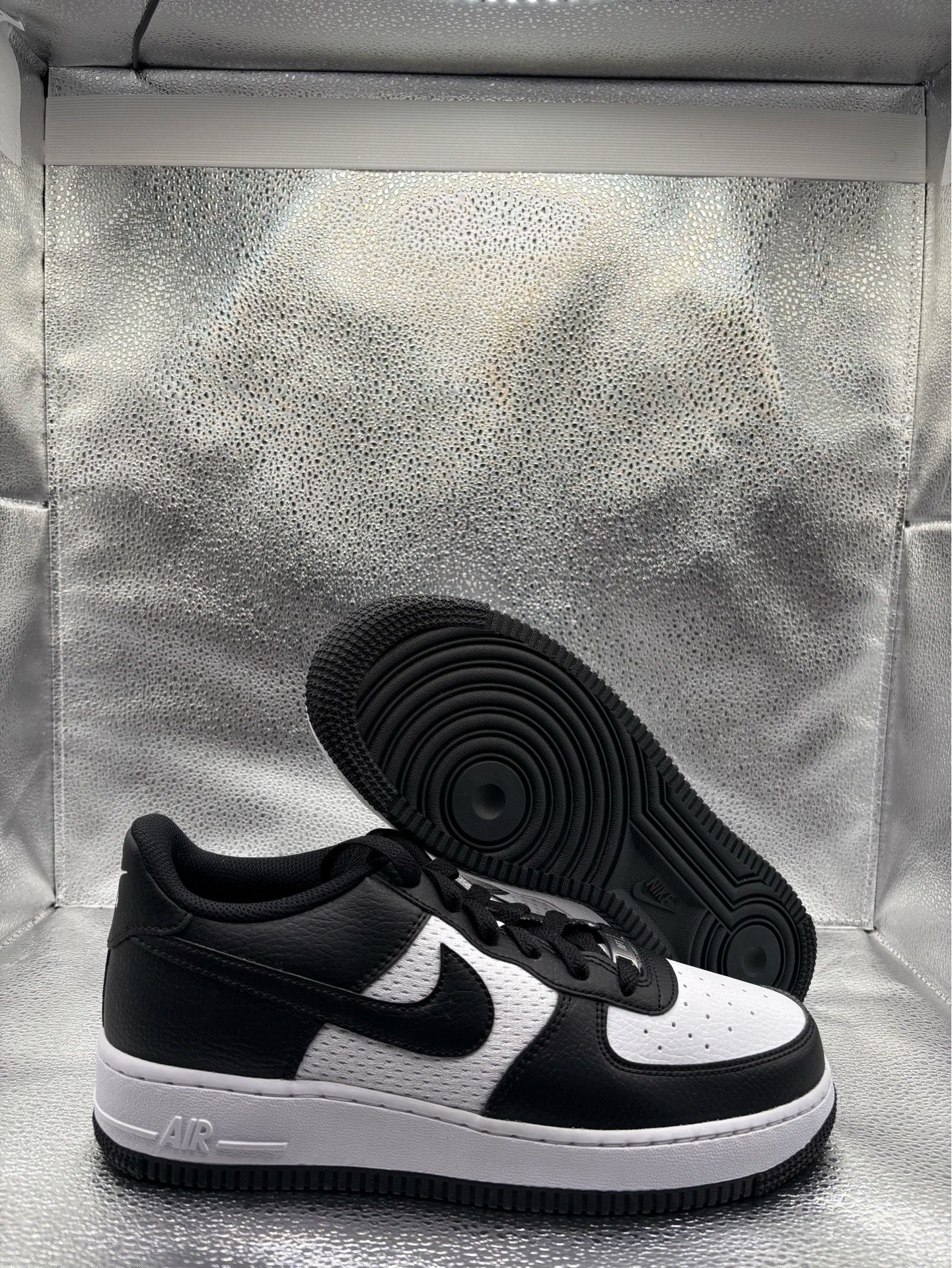 Nike Air Force 1 Low Black White Mesh GS
