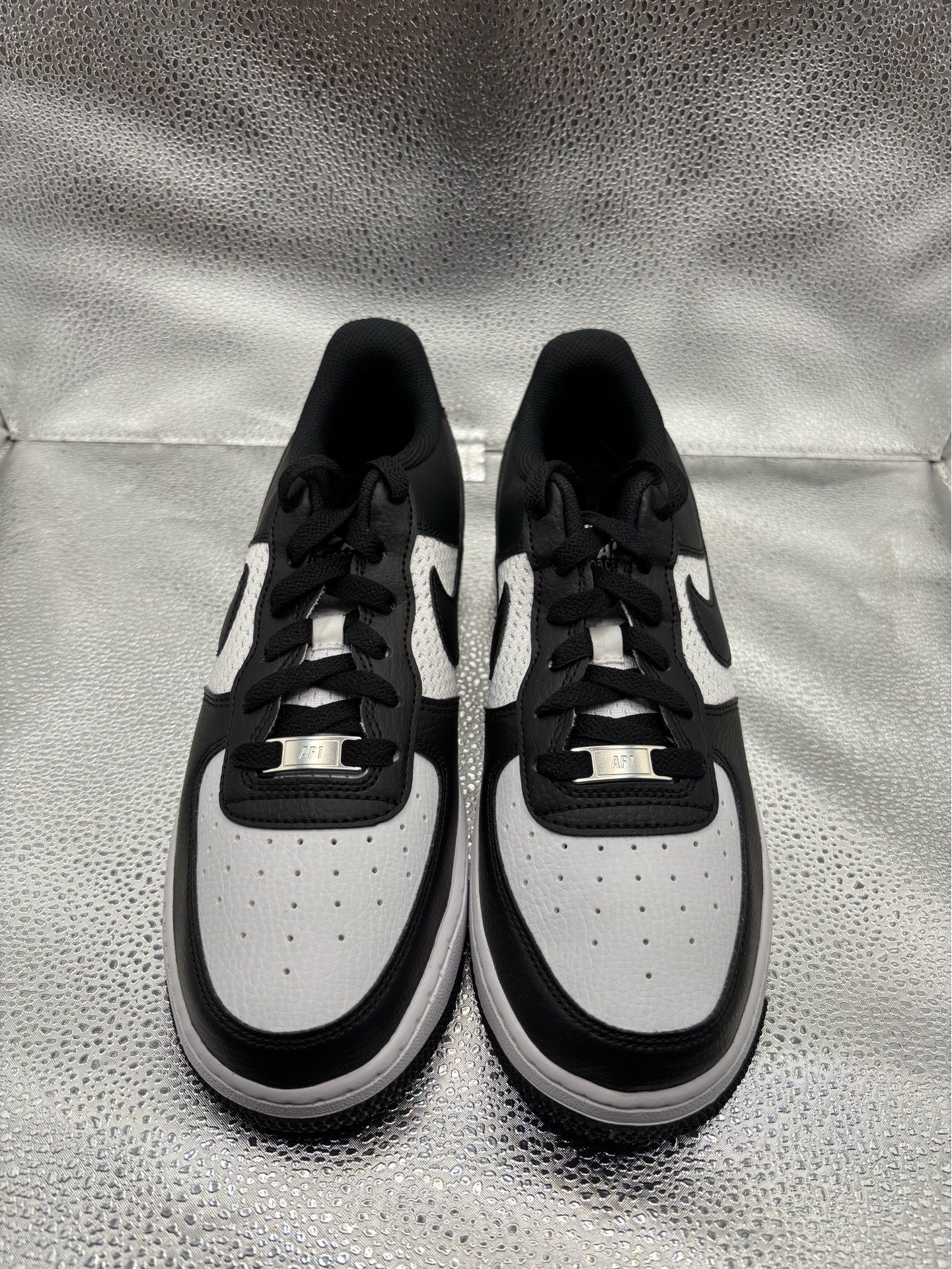 Nike Air Force 1 Low Black White Mesh GS - photo 2