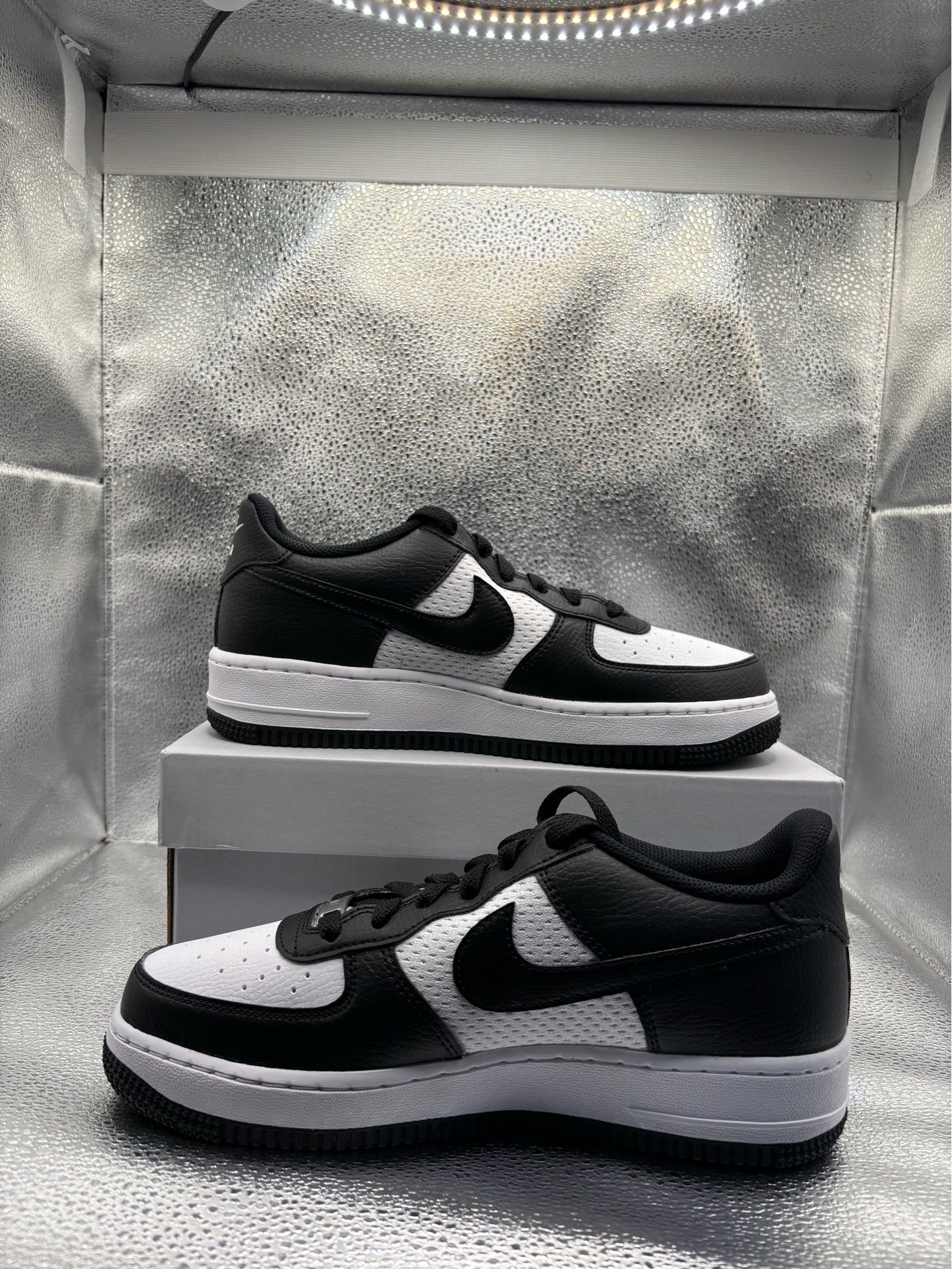 Nike Air Force 1 Low Black White Mesh GS - photo 5