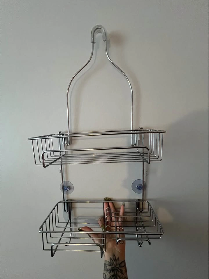 Hanging Shower Caddy Bathroom Shelves Organizer w/ Hooks - photo 2