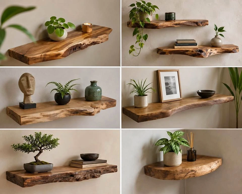 Live edge shelves