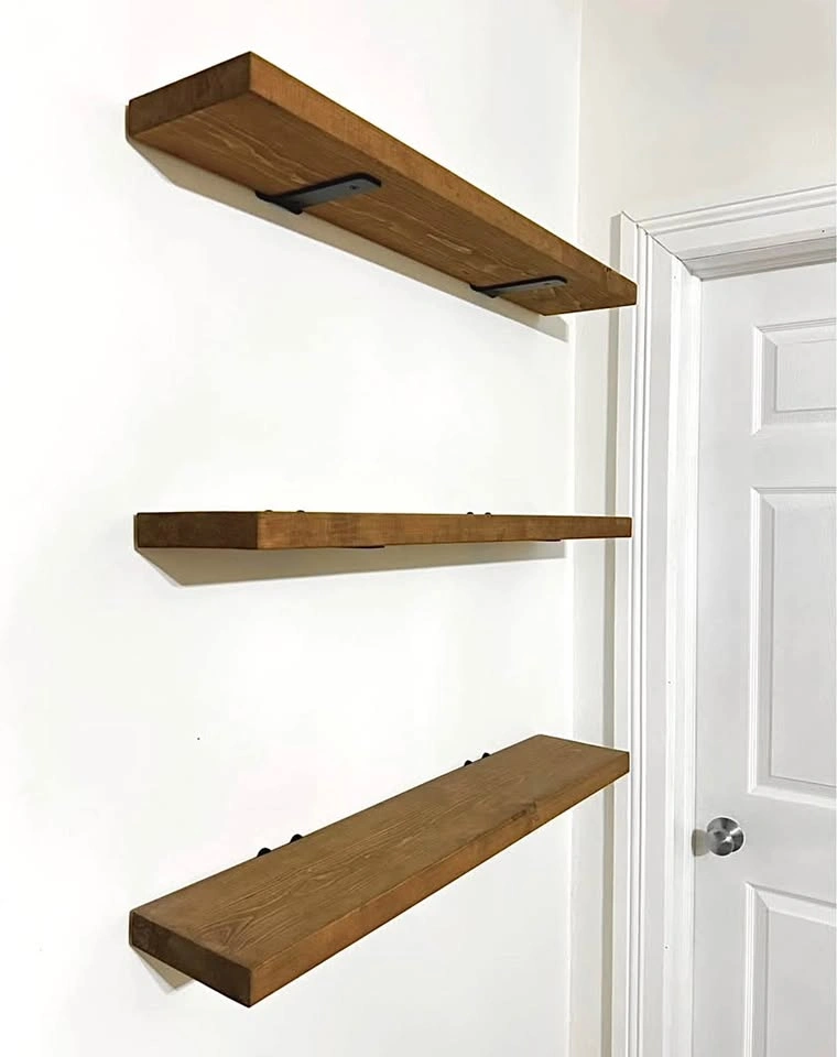 Custom Wooden Floating Shelves - Built & Installed