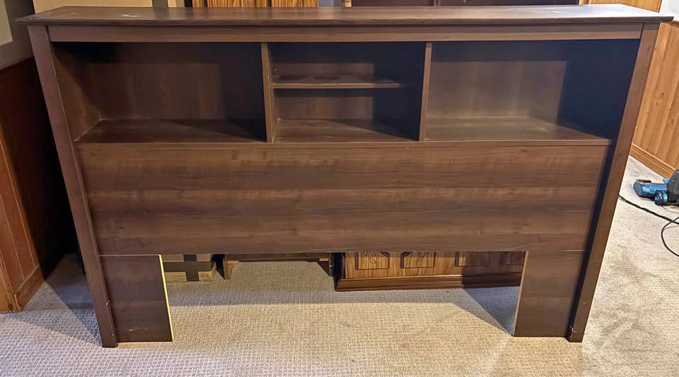 Solid Wood Queen Headboard with Storage