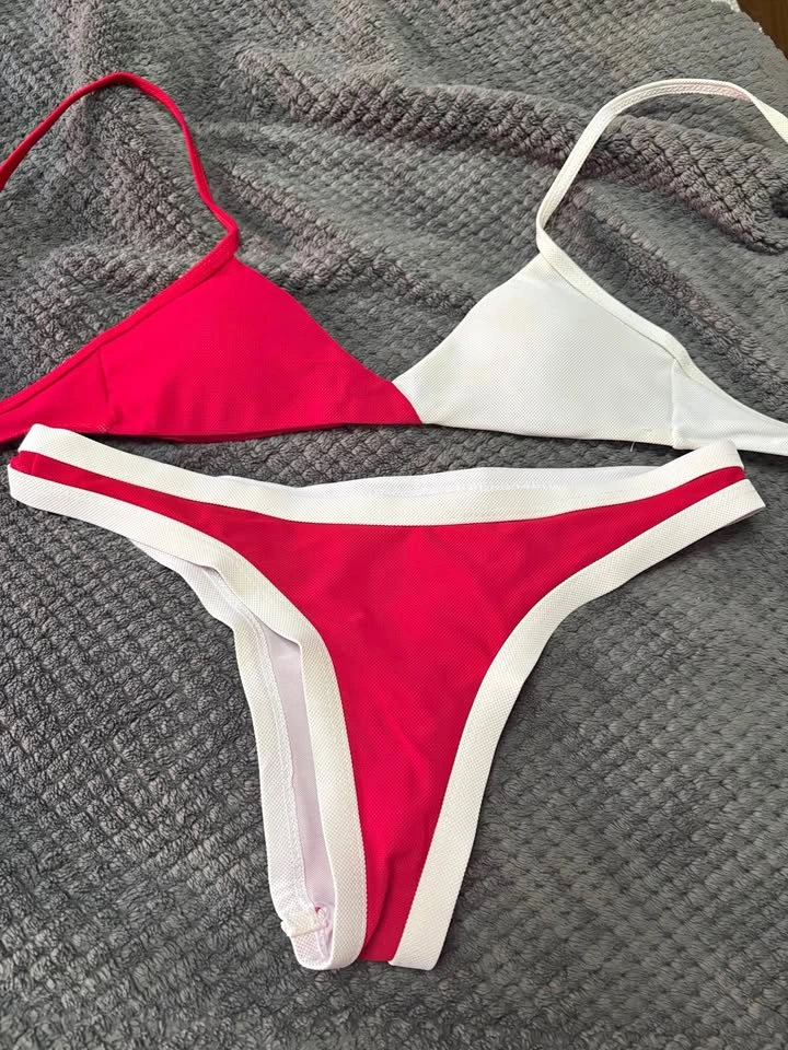 Red and white bikini size small.
