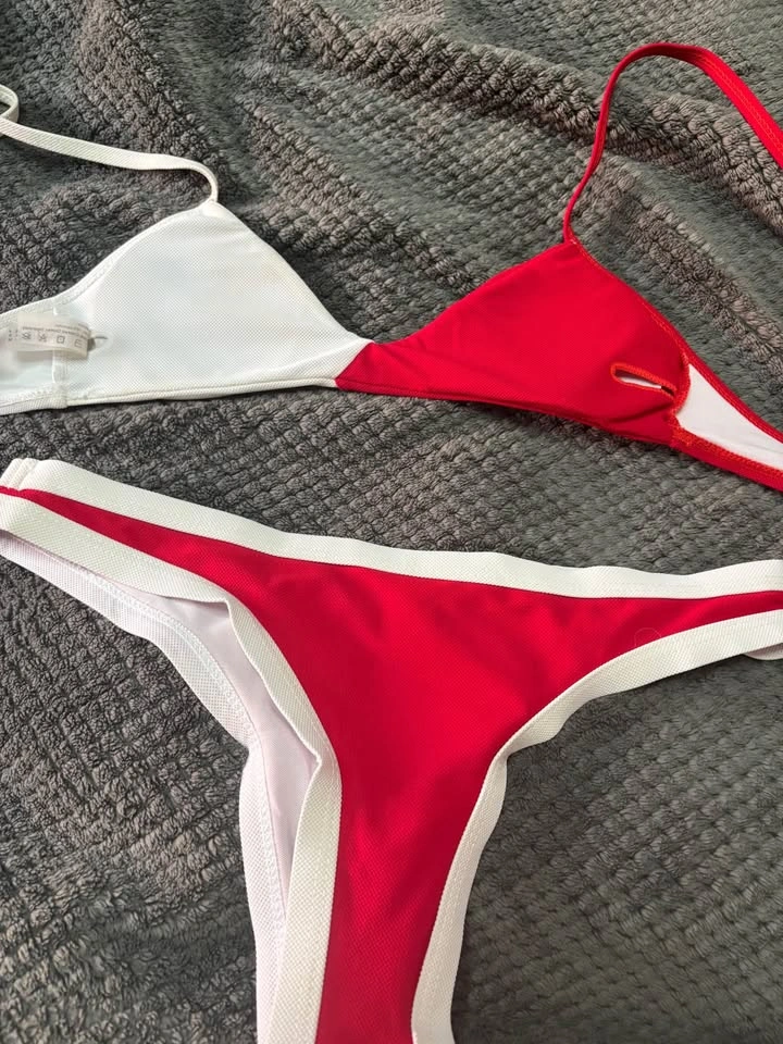 Red and white bikini size small. - photo 2