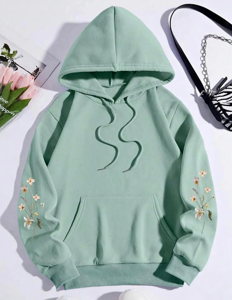 XXL Mint green floral hoodie