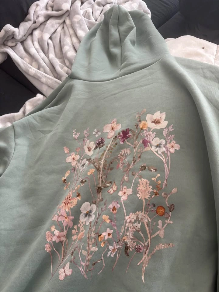 XXL Mint green floral hoodie - photo 2