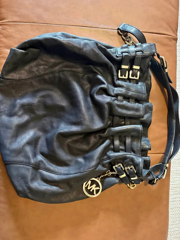 Vintage Michael Kors Black Leather Hobo Bag