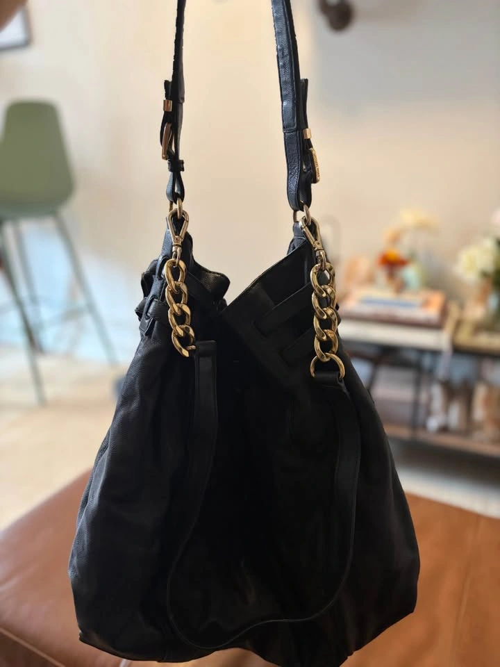 Vintage Michael Kors Black Leather Hobo Bag - photo 2